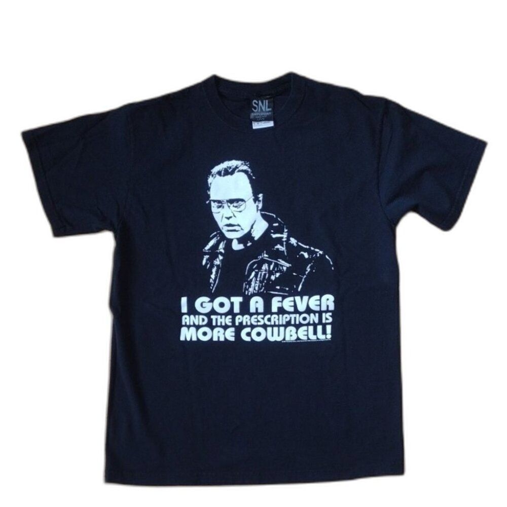 SNL Black Short Sleeve Unisex Cotton Tee More Cowbell Size  Medium